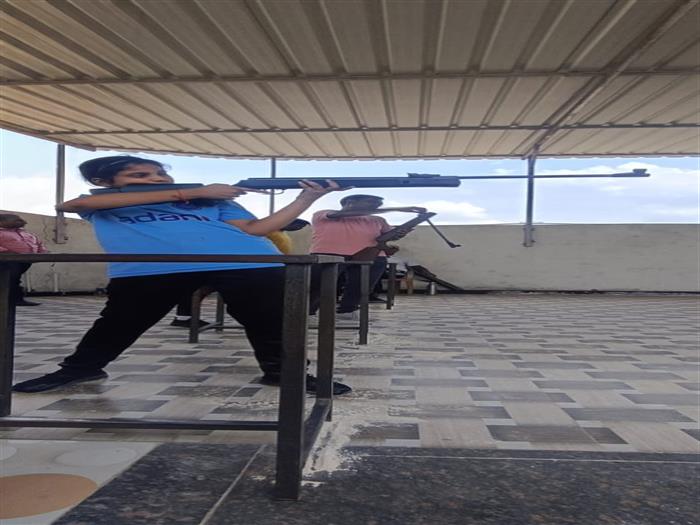 Tejaswini Singh (Class 4) secured 3rd place in the District Rifel Shooting (U-14)girls and advanced to the  State Championship.